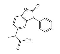 2-(2-oxo-3-phenyl-3H-benzofuran-5-yl)propanoic acid结构式