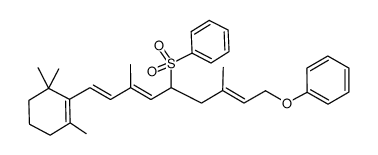 (((2E,6E,8E)-3,7-dimethyl-5-(phenylsulfonyl)-9-(2,6,6-trimethylcyclohex-1-en-1-yl)nona-2,6,8-trien-1-yl)oxy)benzene结构式