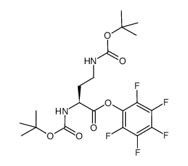 2,4-di[(tert-butoxycarbonyl)amino]butyric acid pentafluorophenyl ester Structure