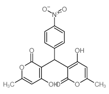 2-hydroxy-3-[(2-hydroxy-6-methyl-4-oxo-pyran-3-yl)-(4-nitrophenyl)methyl]-6-methyl-pyran-4-one结构式