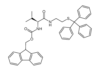 [(S)-2-Methyl-1-(2-tritylsulfanyl-ethylcarbamoyl)-propyl]-carbamic acid 9H-fluoren-9-ylmethyl ester Structure