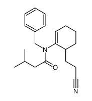 N-benzyl-N-[6-(2-cyanoethyl)cyclohexen-1-yl]-3-methylbutanamide结构式