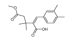 2-[1-(3,4-Dimethyl-phenyl)-meth-(Z)-ylidene]-3,3-dimethyl-pentanedioic acid 5-methyl ester Structure