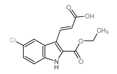 3-(2-羧基-乙烯基)-5-氯-1H-吲哚-2-羧酸乙酯结构式