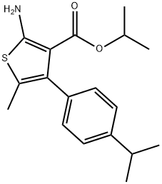 2-氨基-4-(4-异丙基苯基)-5-甲基噻吩-3-羧酸异丙酯结构式