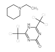 4,6-bis(trichloromethyl)-5H-1,3,5-triazin-2-one; 1-ethylpiperidine structure