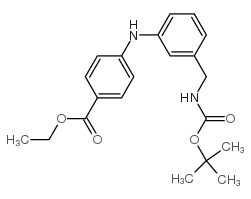 N-(3-boc-氨基甲基苯基)-n-4-(乙氧甲酰苯基)胺结构式