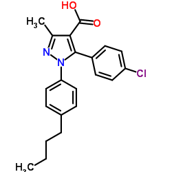 1-(4-Butylphenyl)-5-(4-chlorophenyl)-3-methyl-1H-pyrazole-4-carboxylic acid Structure