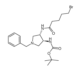 tert-butyl (3S,4S)-4-(5-bromopentanamido)-1-benzylpyrrolidin-3-ylcarbamate Structure