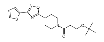 3-tert-butoxy-1-[4-(3-thiophen-2-yl[1,2,4]oxadiazol-5-yl)piperid-1-yl]propan-1-one结构式