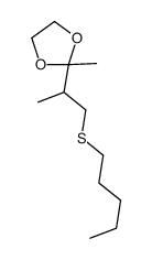 2-methyl-2-(1-pentylsulfanylpropan-2-yl)-1,3-dioxolane结构式