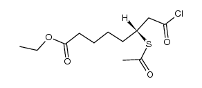 (R)-3-acetylsulfanyl-octanedioic acid-8-ethyl ester-1-chloride结构式