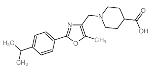 1-{[2-(4-Isopropylphenyl)-5-methyl-1,3-oxazol-4-yl]methyl}piperidine-4-carboxylic acid结构式