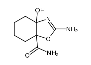 2-Amino-3a-hydroxy-3a,4,5,6,7,7a-hexahydrobenzoxazol-7a-carbonsaeureamid Structure