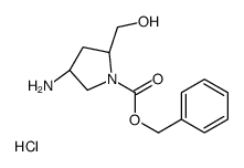 rel-(2R,4R)-4-氨基-2-(羟甲基)咯烷-1-羧酸苄酯盐酸盐结构式