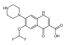 6-difluoromethoxy-7-piperazinyl-3-quinolonecarboxylic acid结构式