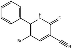 5-Bromo-2-oxo-6-phenyl-1,2-dihydro-3-pyridinecarbonitrile结构式