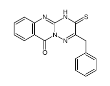 3-thioxo-2-benzyl-3,4-dihydro-10H-(1,2,4)triazino(3,2-b)quinazolin-10-one结构式