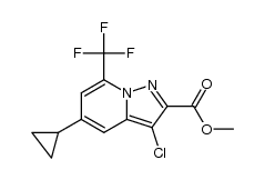 methyl 3-chloro-5-cyclopropyl-7-(trifluoromethyl)pyrazolo[1,5-a]pyridine-2-carboxylate Structure