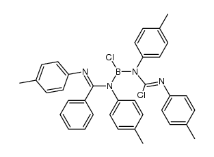 N-(chloro(N,N'-di-p-tolylbenzimidamido)boranyl)-N,N'-di-p-tolylcarbamimidic chloride结构式