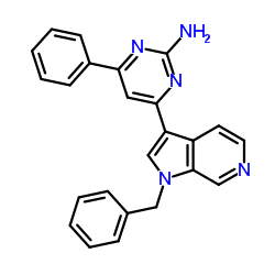 4-(1-Benzyl-1H-pyrrolo[2,3-c]pyridin-3-yl)-6-phenyl-2-pyrimidinamine Structure