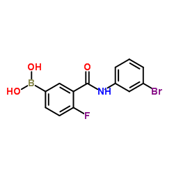 3-(3-Bromophenylcarbamoyl)-4-fluorophenylboronic acid structure