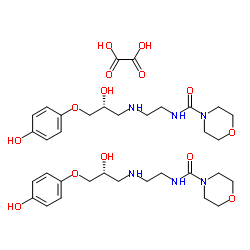 N-(2-{[(2R)-2-Hydroxy-3-(4-hydroxyphenoxy)propyl]amino}ethyl)-4-morpholinecarboxamide ethanedioate (2:1)结构式