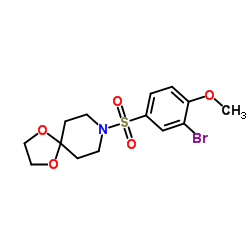 8-[(3-Bromo-4-methoxyphenyl)sulfonyl]-1,4-dioxa-8-azaspiro[4.5]decane结构式