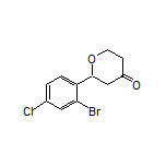 2-(2-溴-4-氯苯基)二氢-2H-吡喃-4(3H)-酮结构式