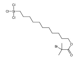 [11-(2-BROMO-2-METHYL)PROPIONYLOXY]UNDECYLTRICHLOROSILANE Structure