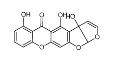 (3aR,12aR)-3a,12a-Dihydro-3a,4,6-trihydroxy-5H-furo[3',2':4,5]furo[3,2-b]xanthen-5-one结构式