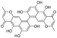 [aS,(+)]-5,5',6,6',8,8'-Hexahydroxy-2,2'-dimethyl-9,9'-bi[4H-naphtho[2,3-b]pyran]-4,4'-dione结构式