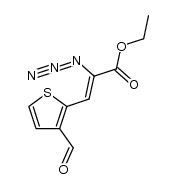 2-azido-3-(3-formyl-thiophen-2-yl)-acrylic acid ethyl ester结构式