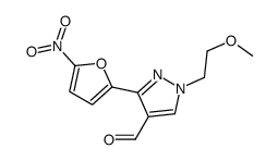 1-(2-methoxyethyl)-3-(5-nitrofuran-2-yl)pyrazole-4-carbaldehyde Structure