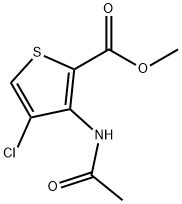 甲基 4-氯-3-乙酰氨基噻吩-2-甲酸基酯结构式