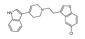 3-{1-[2-(5-chloro-1-benzothiophene-3-yl)ethyl]-1,2,3,6-tetrahydro-4-pyridinyl}-1H-indole结构式