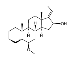 (17E)-6β-methoxy-3α,5-cyclo-5α-pregn-17(20)-en-16β-ol Structure