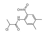 2-chloro-N-(4,5-dimethyl-2-nitrophenyl)propanamide结构式