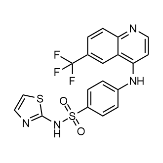 N-(Thiazol-2-yl)-4-((6-(trifluoromethyl)quinolin-4-yl)amino)benzenesulfonamide structure