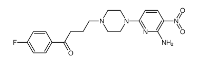 1-(4-fluorophenyl)-4-[4-(2-amino-3-nitro-pyridin-6-yl)-1-piperazinyl]-1-butanone结构式