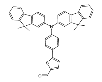 5-[N,N-bis(9,9-dimethylfluoren-2-yl)-4-aminophenyl]-thiophene-2-carbaldehyde Structure