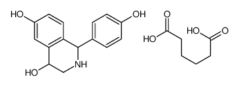 6-hydroxy-6-oxohexanoate,1-(4-hydroxyphenyl)-1,2,3,4-tetrahydroisoquinolin-2-ium-4,6-diol Structure