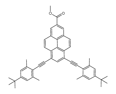 methyl 6,8-bis((4-(tert-butyl)-2,6-dimethylphenyl)ethynyl)pyrene-2-carboxylate结构式