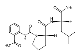 1-N-(2-carboxyphenyl)-carbamoyl-L-prolyl-L-leucinamide结构式