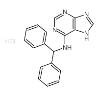 9H-Purin-6-amine,N-(diphenylmethyl)-, hydrochloride (1:1)结构式