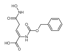 N-benzyloxycarbonyl-(Z)-α,β-dehydroglutamic-γ-hydroxamic acid结构式