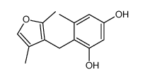 4-[(2,4-dimethylfuran-3-yl)methyl]-5-methylbenzene-1,3-diol结构式