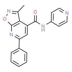 3-methyl-6-phenyl-N-(pyridin-4-yl)[1,2]oxazolo[5,4-b]pyridine-4-carboxamide结构式