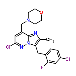 6-chloro-3-(4-chloro-2-fluorobenzyl)-2-Methyl-8-(Morpholin-4-ylmethyl)imidazo[1,2-b]pyridazine picture