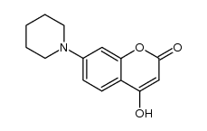 4-Hydroxy-7-piperidinocumarin结构式